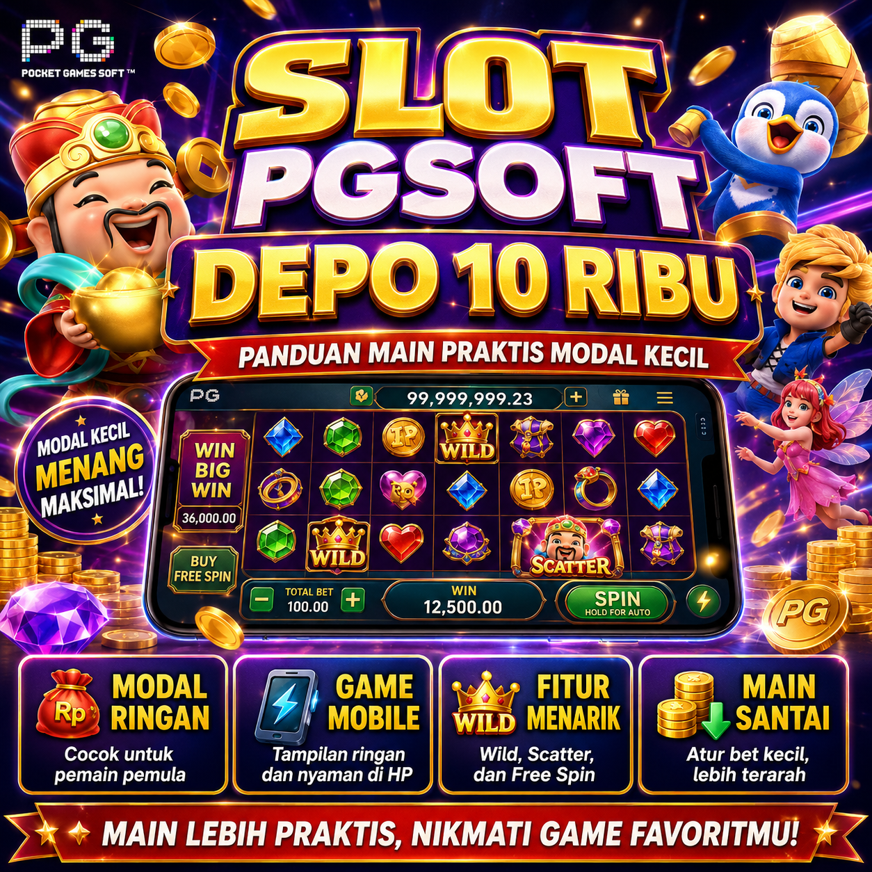 Slot PGSoft Depo 10 Ribu: Panduan Main Praktis Modal Keci